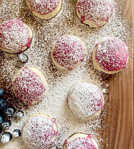 Cream Cheese Cookies with Lemon-Blueberry Glaze