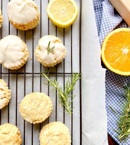 Citrus-Rosemary Scones with Vanilla Bean Glaze