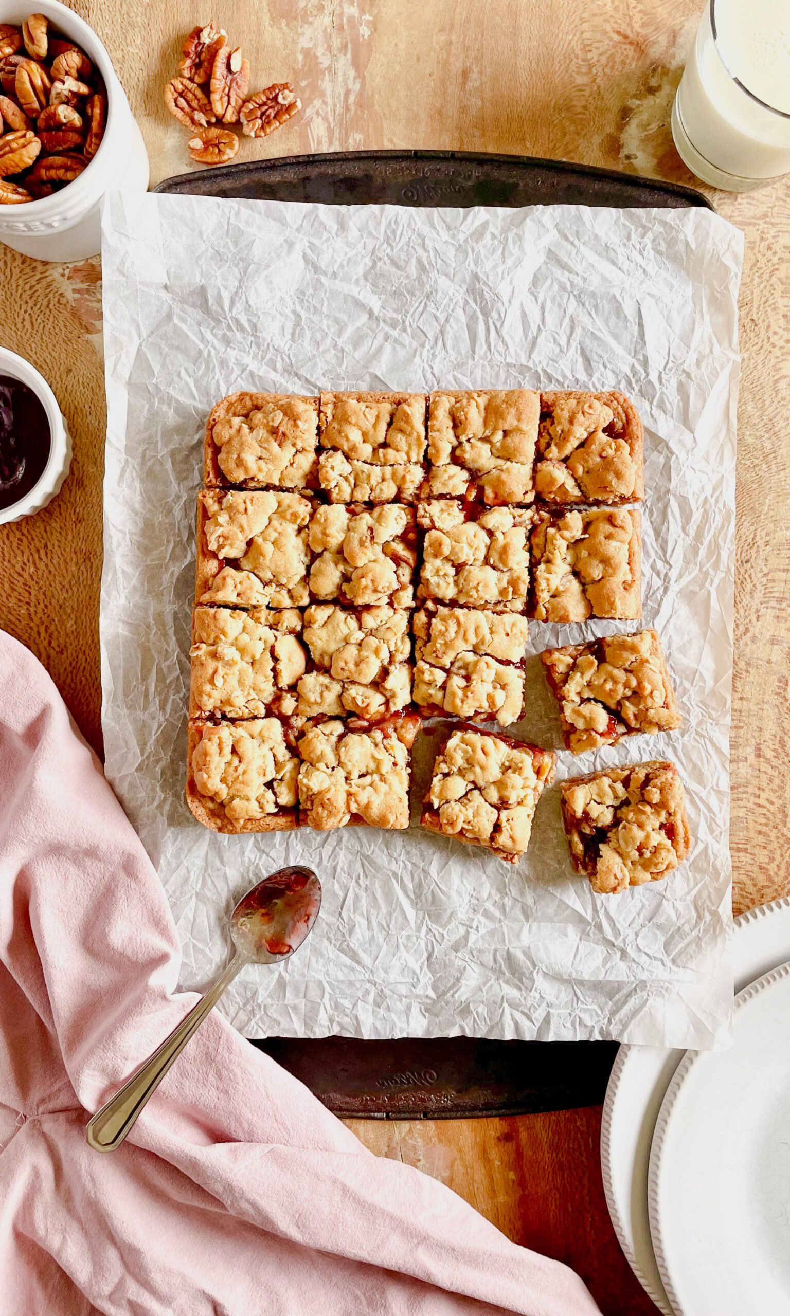 Strawberry Pecan Jam Bars